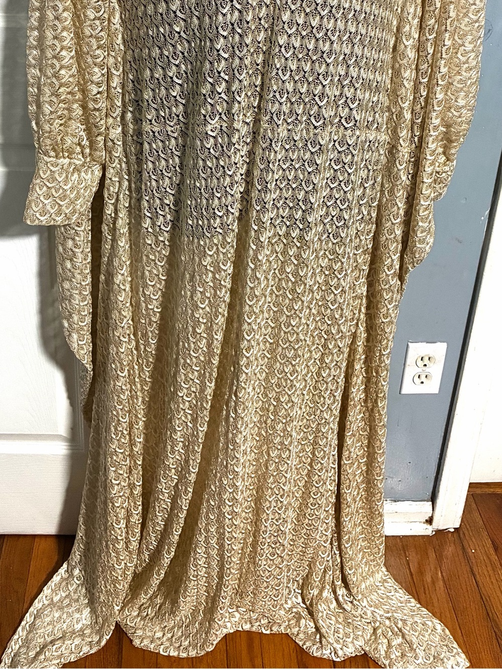 Fashion to Figure Beige Maxi Dress with Deep V-Neck - Picture 5 of 9